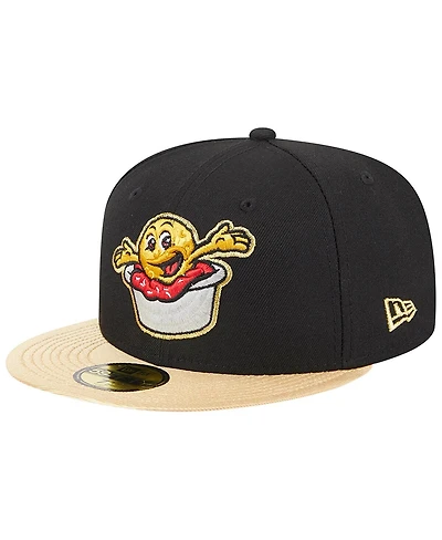 Men's New Era Black Akron RubberDucks Theme Nights Sauerkraut Balls 59FIFTY Fitted Hat