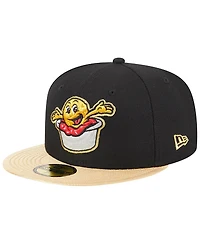 Men's New Era Black Akron RubberDucks Theme Nights Sauerkraut Balls 59FIFTY Fitted Hat