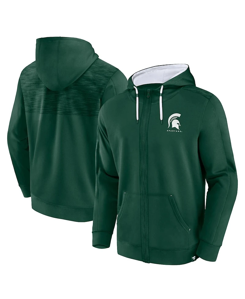 Men's Fanatics Green Michigan State Spartans Power Index Full-Zip Hoodie
