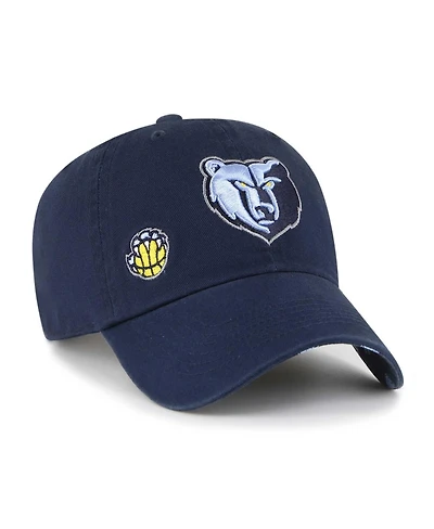 Women's '47 Brand Navy Memphis Grizzlies Confetti Undervisor Clean Up Adjustable Hat