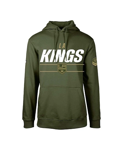 Men's LevelWear Olive Los Angeles Kings Podium Fleece Pullover Hoodie