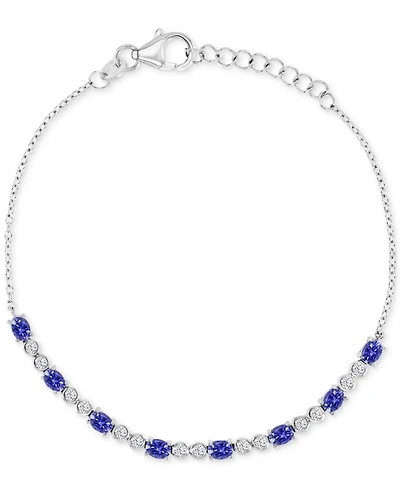 Cubic Zirconia Oval & Bezel Chain Link Bracelet