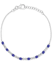 Cubic Zirconia Oval & Bezel Chain Link Bracelet