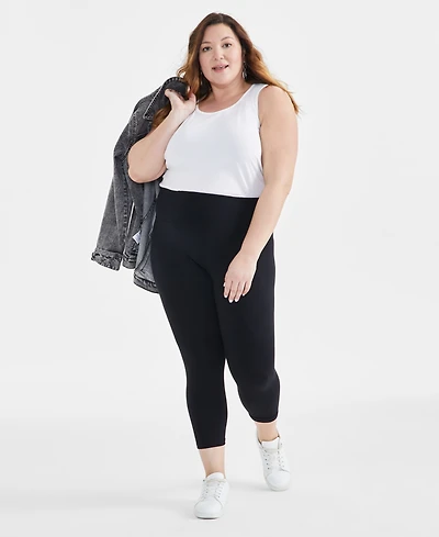 Style & Co Plus High-Rise Cropped Leggings, Created for Macy's