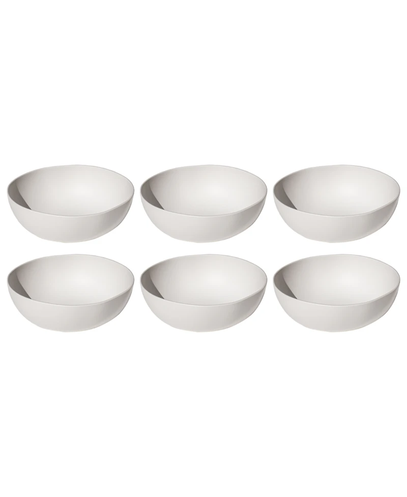 Abode Homewares Natureone Craft 7.1" Coupe Bowls Soft Matte Finish 37 oz, Set of 6, Service for 6