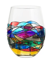 The Wine Savant Renaissance Stained Glass Wine Decanter Glasses, Set of 5