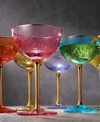 The Wine Savant Martini And Champagne Vintage Art Deco Coupe Glasses,, Set of 6