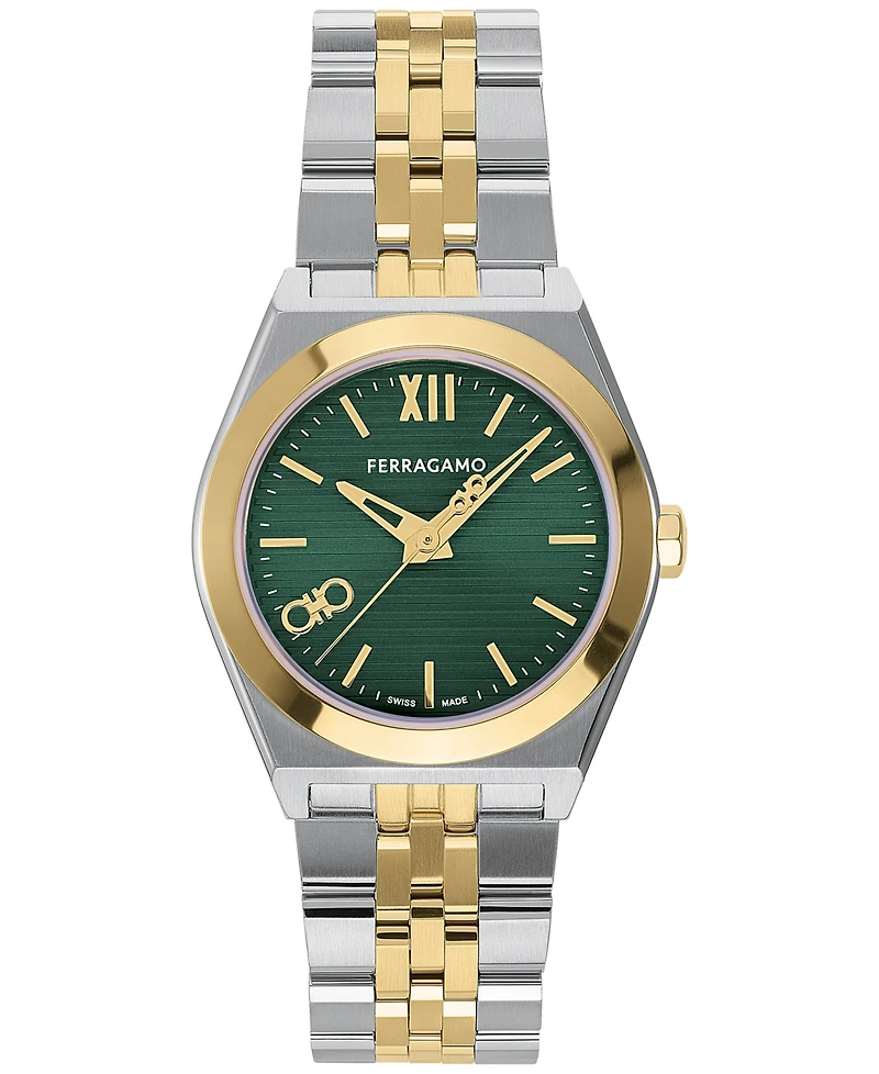 Salvatore Ferragamo Women's Swiss Two-Tone Stainless Steel Bracelet Watch 28mm