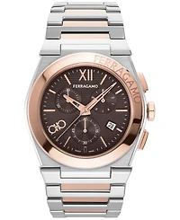 Salvatore Ferragamo Men's Swiss Chronograph Two-Tone Stainless Steel Bracelet Watch 42mm