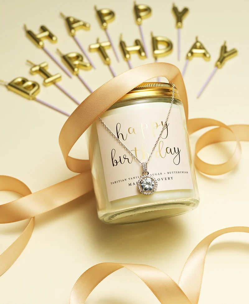 Lovery 3-Pc. Happy Birthday Soy Candle & Halo Necklace Gift Set
