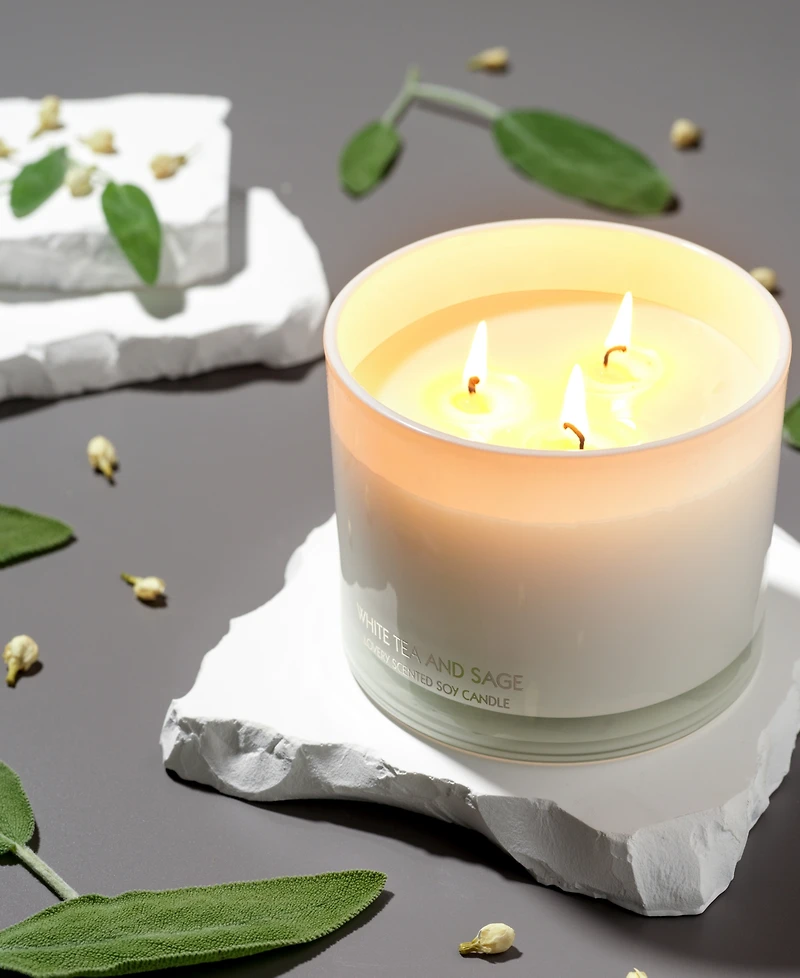 Lovery White Tea & Sage 3-Wick Soy Candle, 13 oz.