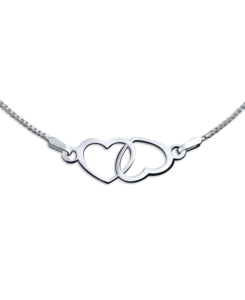 Bling Jewelry Open Interlocking Hearts Anklet Ankle Bracelet Sterling Silver Adjustable 9 To 10 Inch With Extender