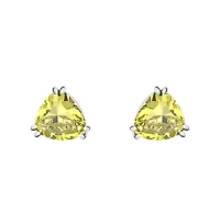 Bling Jewelry Triangle Shape Classic Large Statement 6CT Cz Solitaire Clip On Stud Earrings Rhodium Plated Brass Non Pierced 12MM