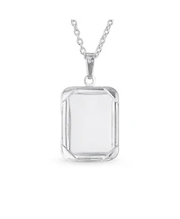 Bling Jewelry Religious Metal Square Dog tog Style Medallion Face of Jesus Christ Head Necklace Pendant Sterling Silver