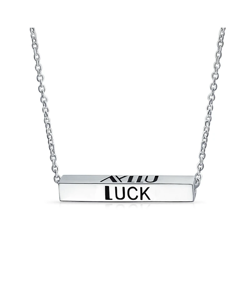 Bling Jewelry Ayllu Amulet Talisman Inspirational Bff Message Saying Intertwine Symbol Love Luck Unity Words Geometric Sideways Horizontal Name Bar Ne