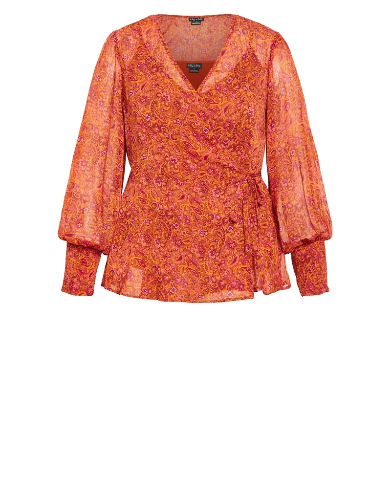 City Chic Plus Alexis Print Top