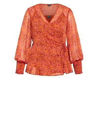 City Chic Plus Alexis Print Top