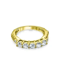 Bling Jewelry Art Deco StyleCubic Zirconia 4CT Brilliant Square Princess Cut Solitaire Three Stone Past Present Future Side Stones Cz Anniversary Enga