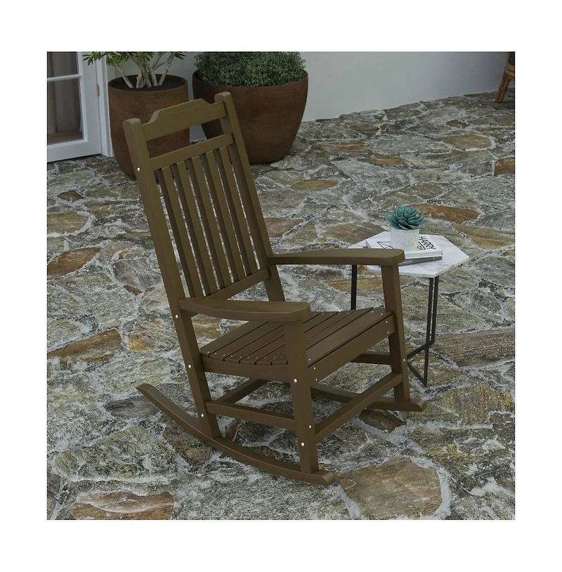 Merrick Lane Set Of 2 Hillford Poly Resin Indoor/Outdoor Rocking Chairs