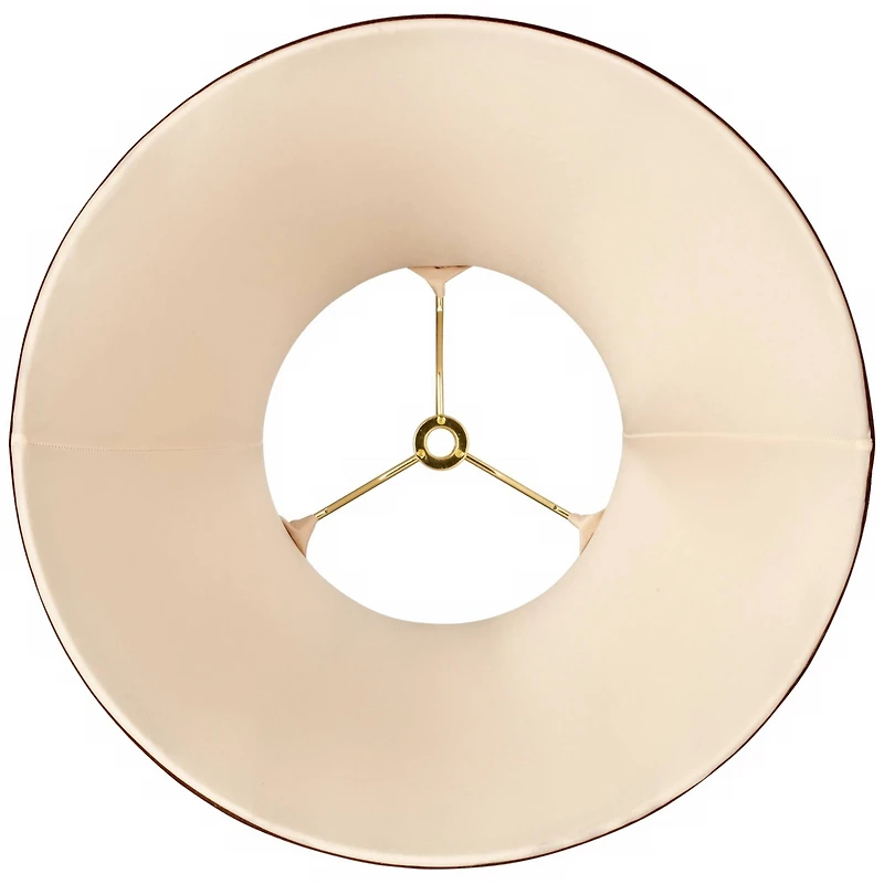 Springcrest Tan Small Bell Lamp Shade and Brown Trim 6" Top x 12" Bottom x 9" High (Spider) Replacement with Harp and Finial