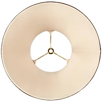 Springcrest Tan Small Bell Lamp Shade and Brown Trim 6" Top x 12" Bottom x 9" High (Spider) Replacement with Harp and Finial