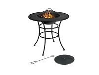 31.5 Inch Patio Fire Pit Dining Table With Cooking Bbq Grate