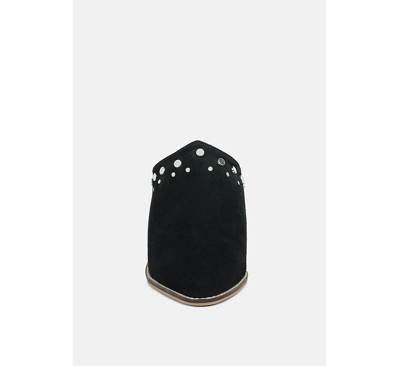 Leslie Womens Stacked Heel Mules