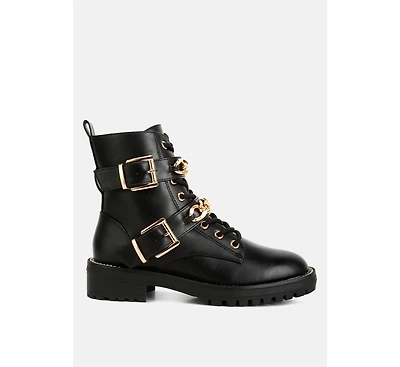 billy metal chain embellished biker boots