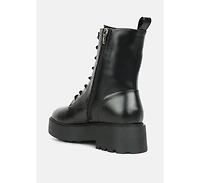molsh faux leather ankle biker boots
