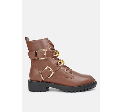 billy metal chain embellished biker boots
