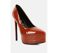 Cuddles Patent Faux Leather Platform Stiletto Pumps