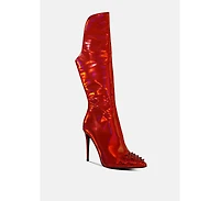 Women's Forbidden Stud Stiletto Calf Boots