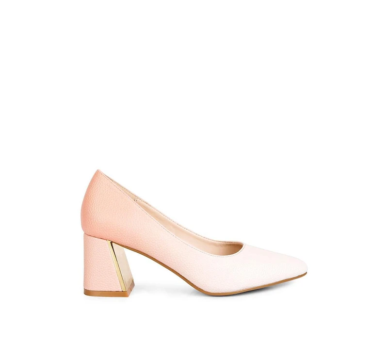 Women's Harlow metallic accent block heel pumps