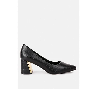 emersyn croc block heel pump