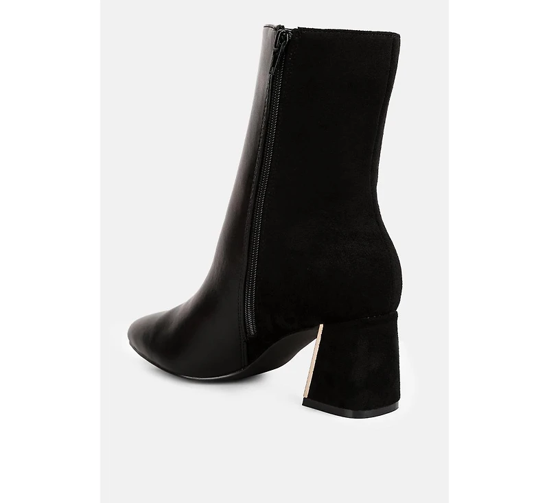 Desire Suede Back Panel High Ankle Boots