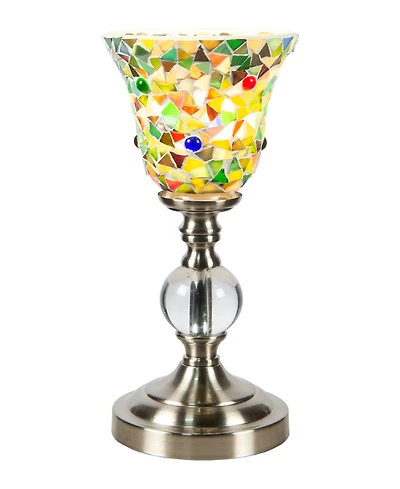 Dale Tiffany 12.5" Tall Lucida Mosaic Handcrafted Art Glass Shade with Jewels Accent Lamp