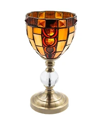 Dale Tiffany 13" Tall Vienne Tiffany Handmade Genuine Stained Glass Shade Accent Lamp