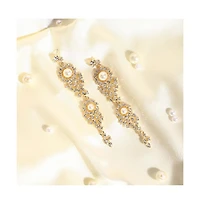 Sohi Women's Gold Dazzling Drop Earrings