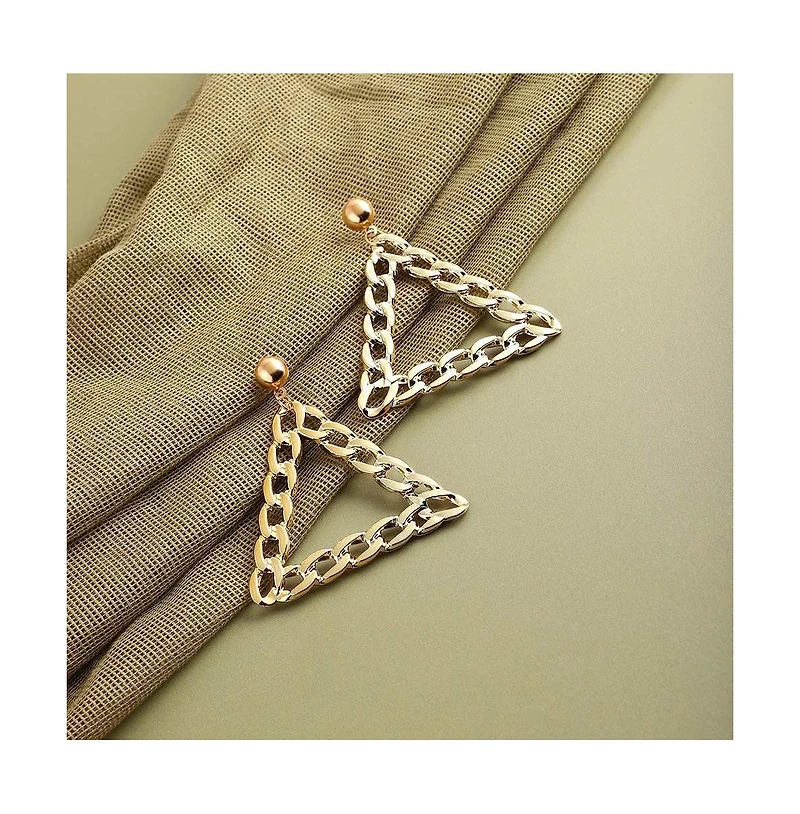 Sohi Women's Gold Chain-link Drop Earrings