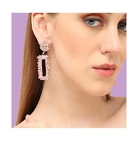 Sohi Women's Pink Corroded Drop Earrings