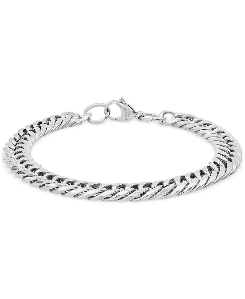 Steeltime Men's Stainless Steel Cuban Link Chain Bracelet