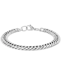 Steeltime Men's Stainless Steel Cuban Link Chain Bracelet