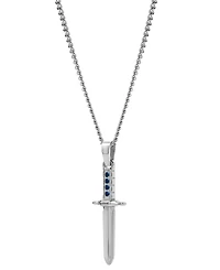 Blackjack Men's Cubic Zirconia Sword 24" Pendant Necklace in Stainless Steel