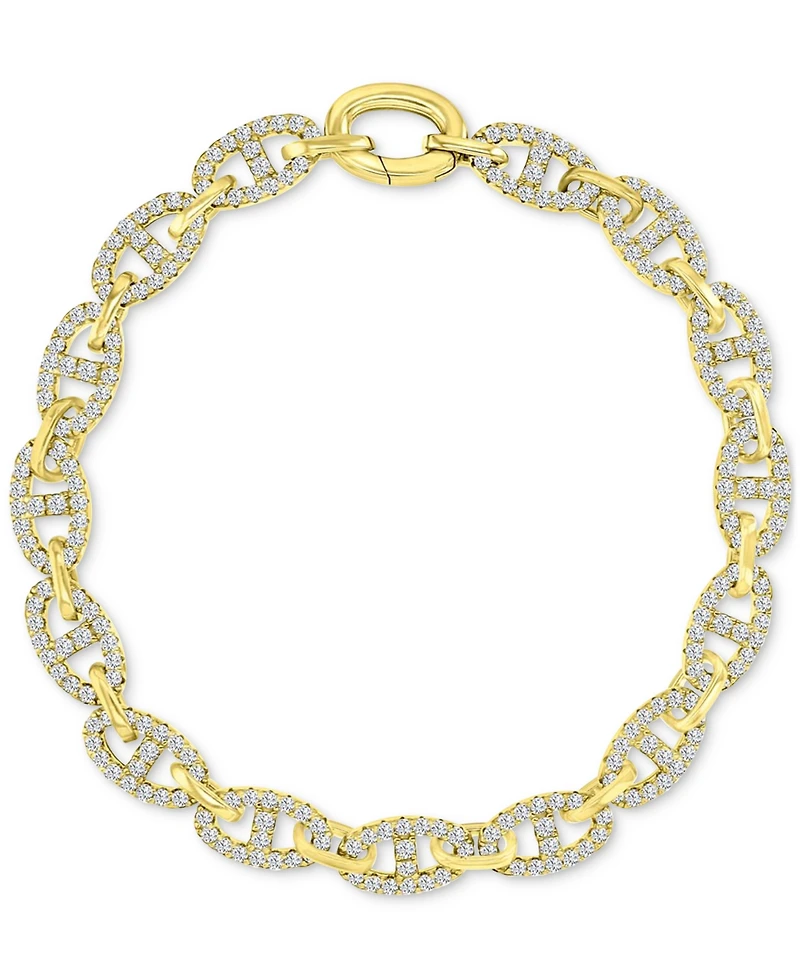 Cubic Zirconia Pave Mariner Link Chain Bracelet