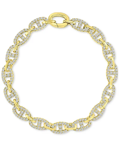 Cubic Zirconia Pave Mariner Link Chain Bracelet