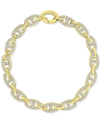 Cubic Zirconia Pave Mariner Link Chain Bracelet