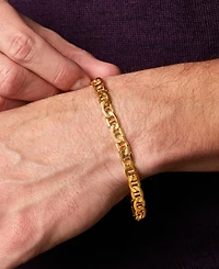 Lightweight Men's Beveled Marine Link Bracelet in 10k Gold