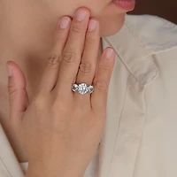 Bling Jewelry 3CTW Cz Past Present Future Three Stone Promise Ring Round Solitaire Cut Cubic Zirconia .925 Sterling Silver