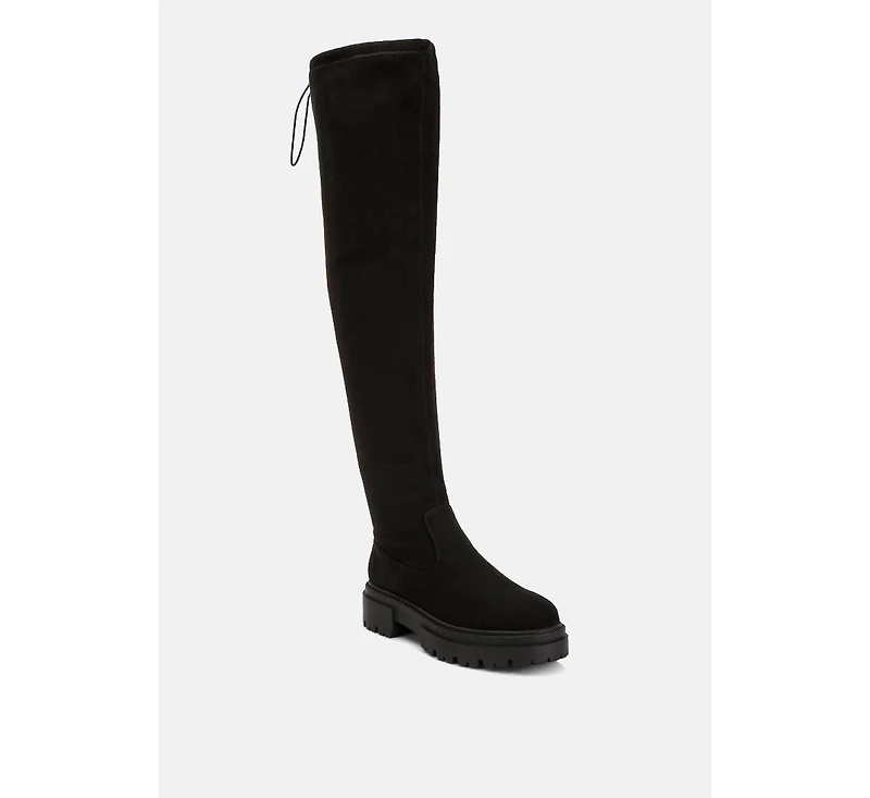 babette drawstring detail over the knee boots