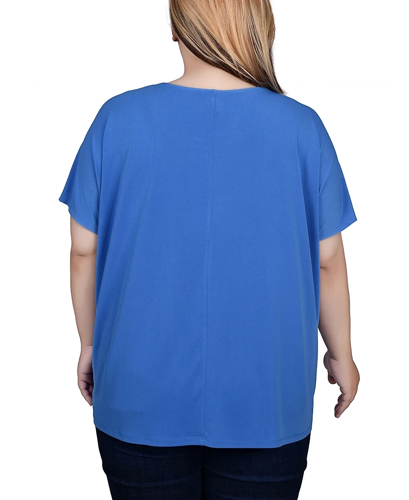 Ny Collection Plus Short Sleeve Tunic Top
